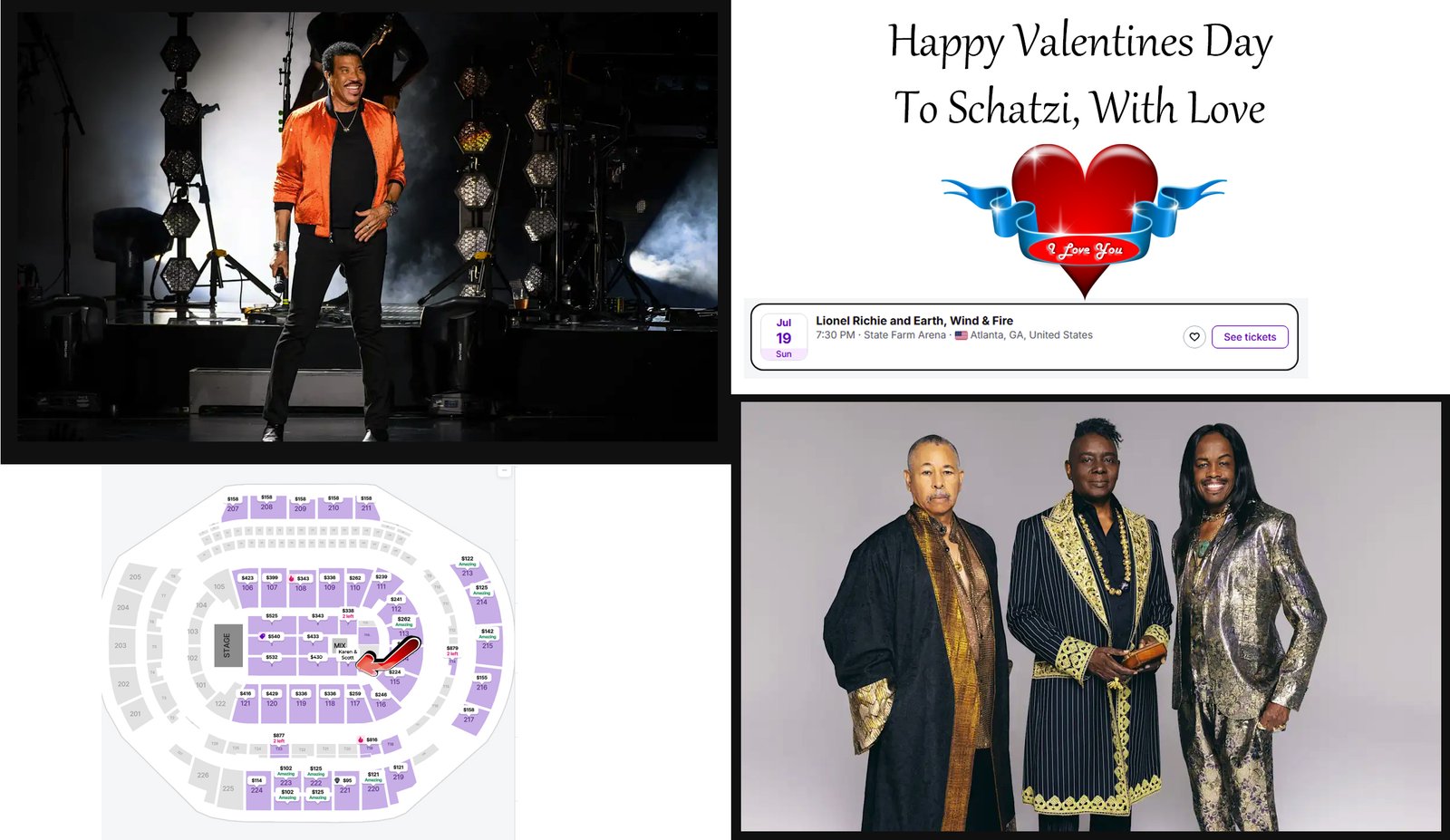 Valentines Lionel Richie and Earth, Wind and Fire Concert